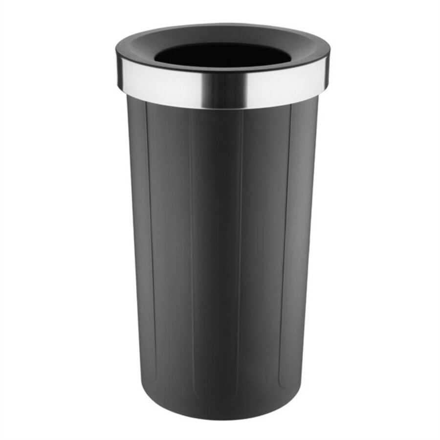 Bolero Conteneur rond noir avec couvercle ouvert 60 litres