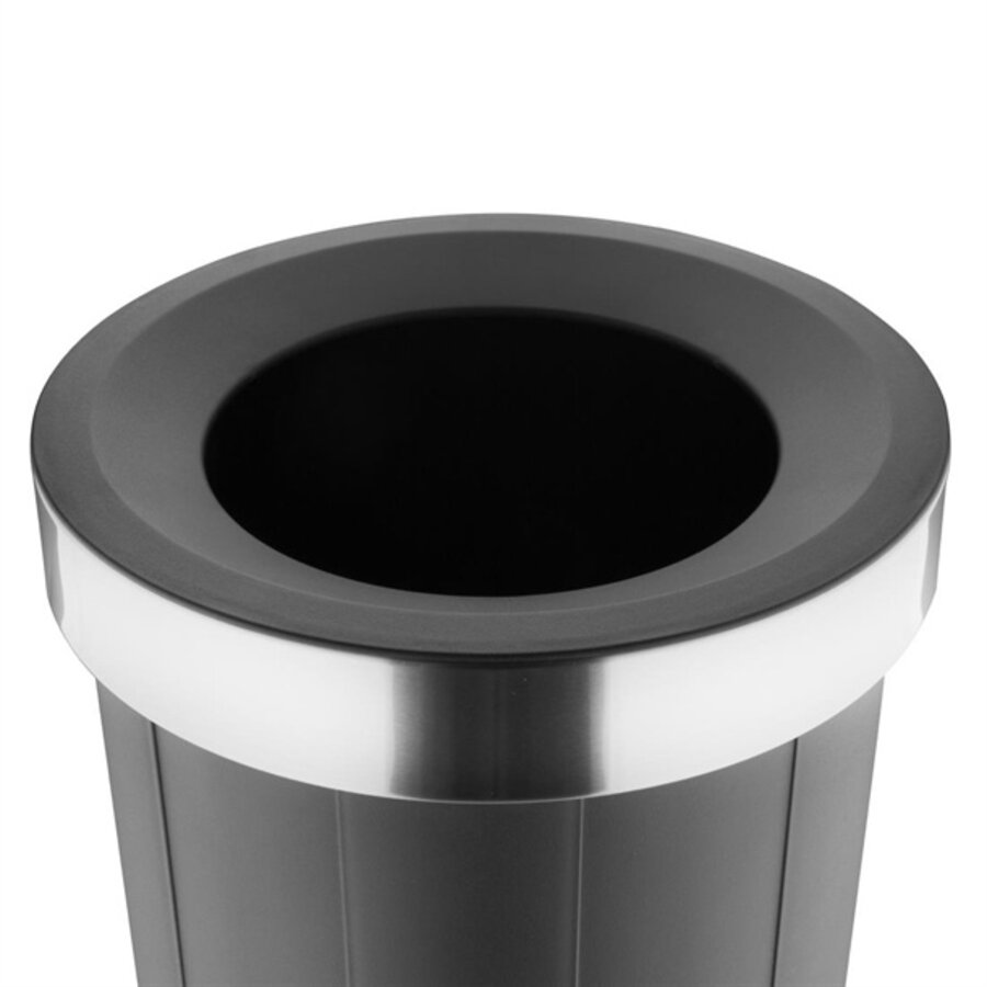 Bolero Conteneur rond noir avec couvercle ouvert 60 litres