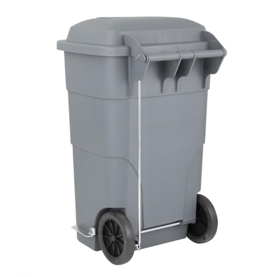 Conteneur de 120 litres avec pédale gris