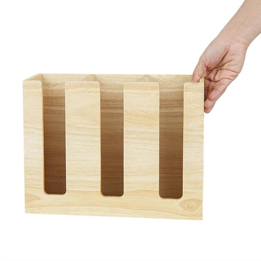 Tassen-Organizer Hevea Holz 340x120x240mm