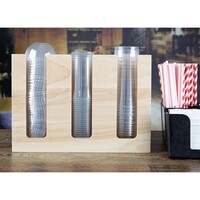 Organisateur de tasses en bois d'hévéa 340 x 120 x 240 mm