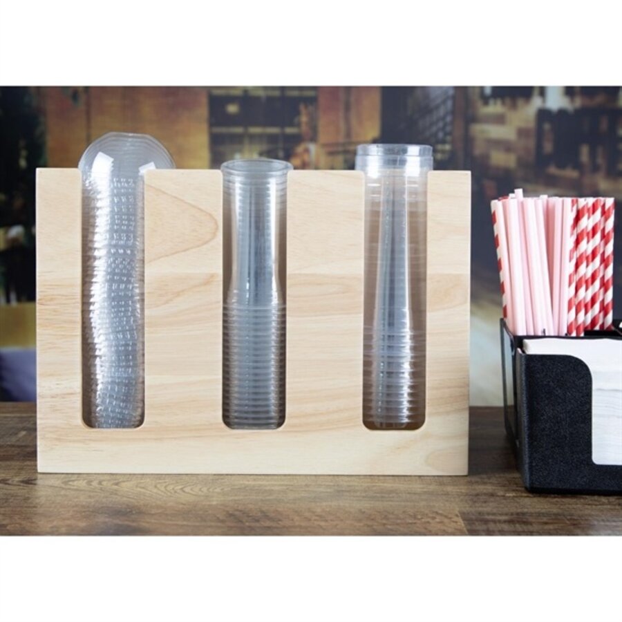 Tassen-Organizer Hevea Holz 340x120x240mm