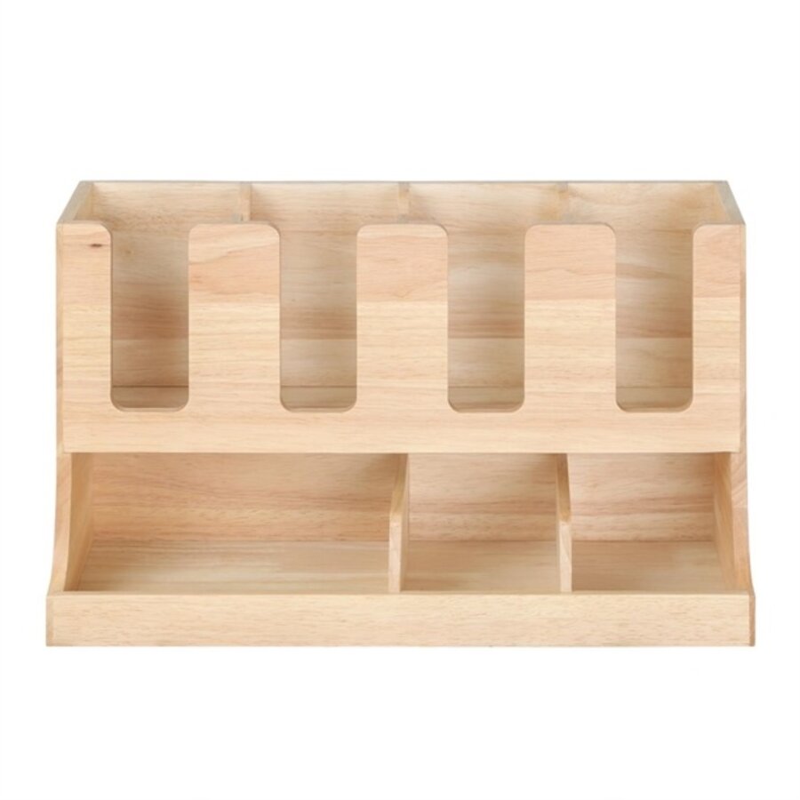 Tassen- und Soßenstation Hevea Holz 450x120x240mm