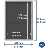 Liste de menus A2 25 mm Argent