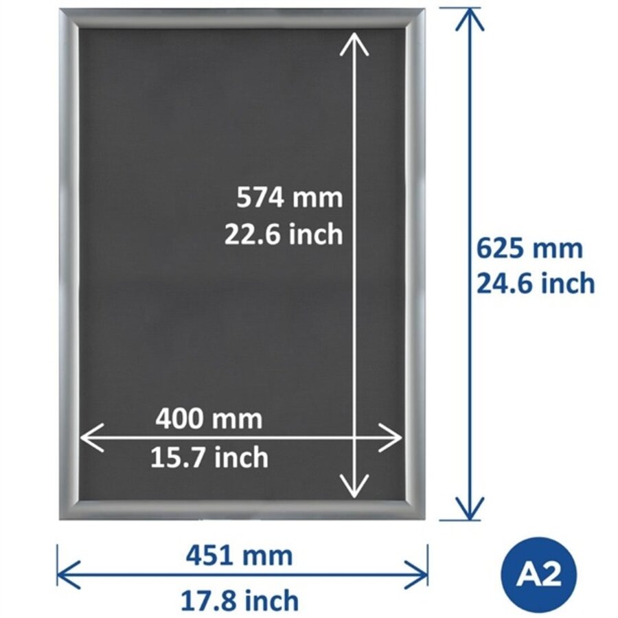 Liste de menus A2 25 mm Argent