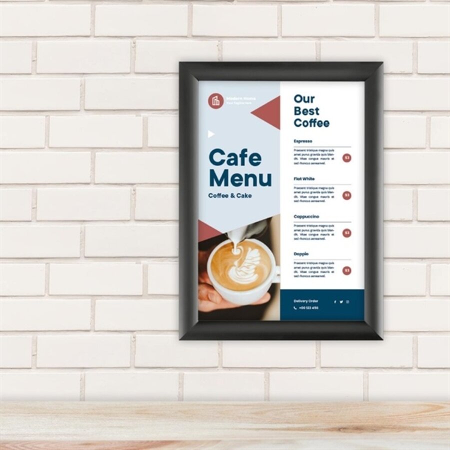 Liste de menus A4 25 mm Noir