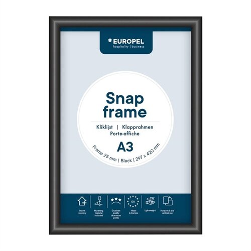  Europel Menüliste A3 25mm Schwarz 
