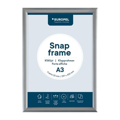  Europel Liste de menus A3 25 mm Argent 