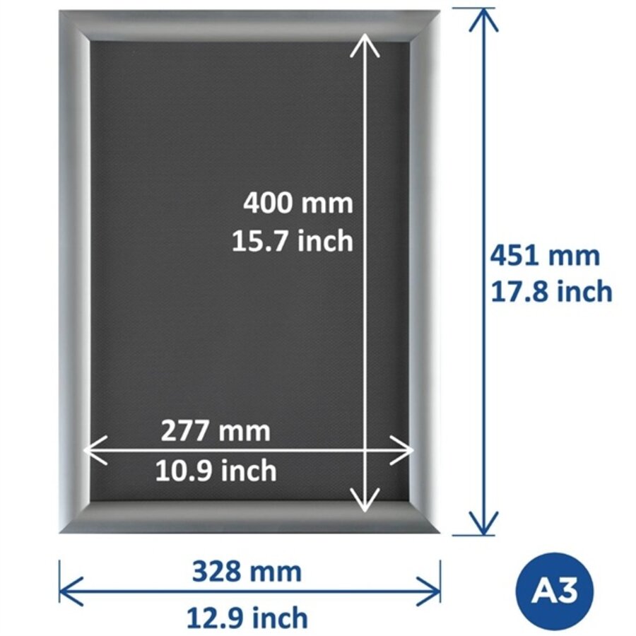 Liste de menus A3 25 mm Argent