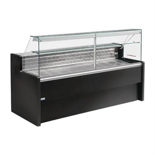  HorecaTraders Vitrine réfrigérée 121,5 h x 200 l x 79 p cm noire 2000 mm 
