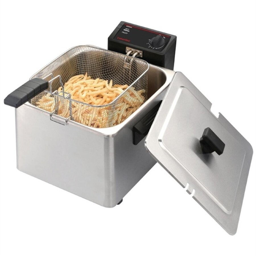 Friteuse électrique légère 8 L 3000 W 28 h x 34,2 l x 40,8 p cm