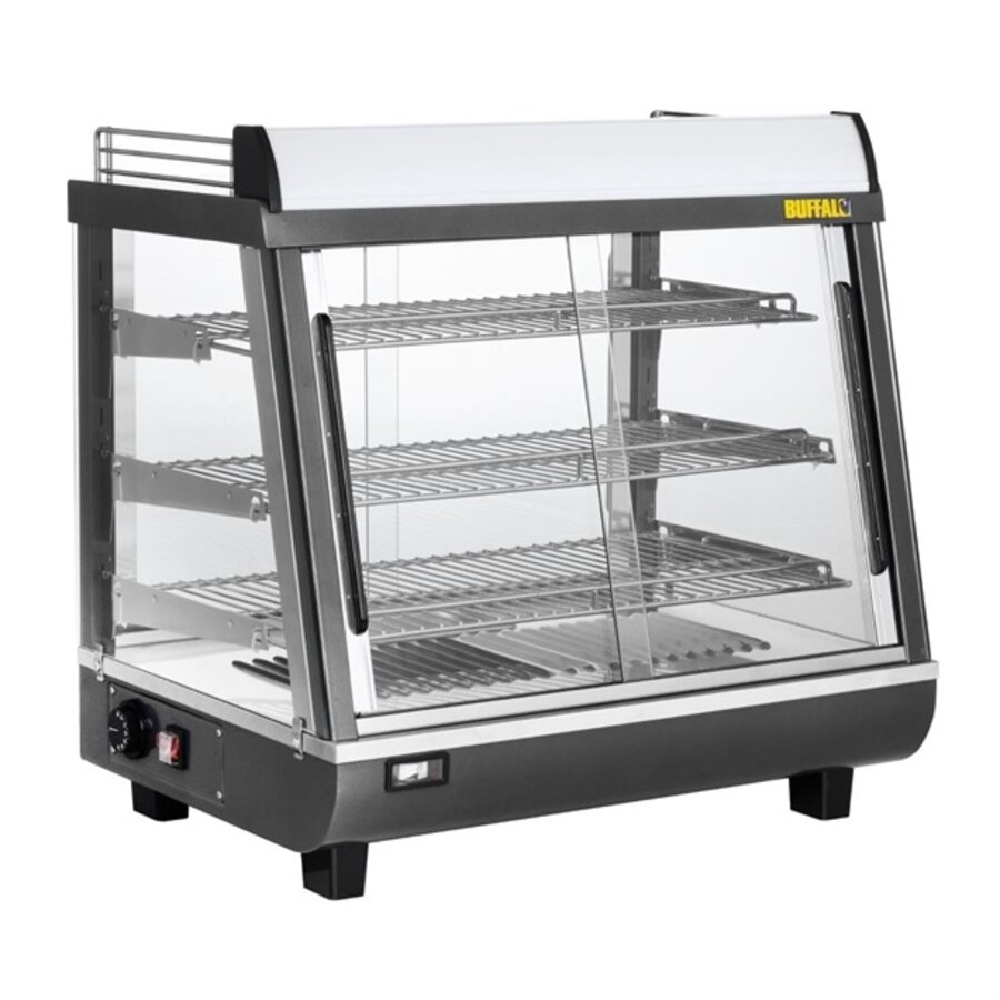 Vitrine chauffante à portes avant et arrière 96 litres 66,25 h x 57,45 l x 48,4 p cm