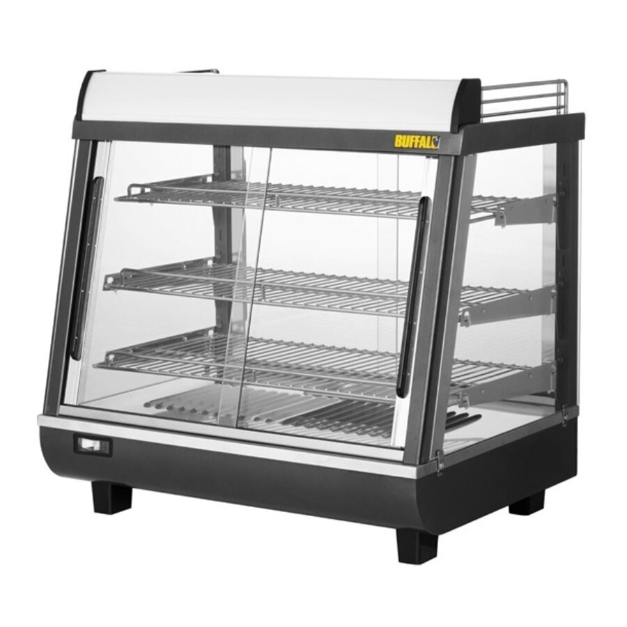Vitrine chauffante à portes avant et arrière 96 litres 66,25 h x 57,45 l x 48,4 p cm