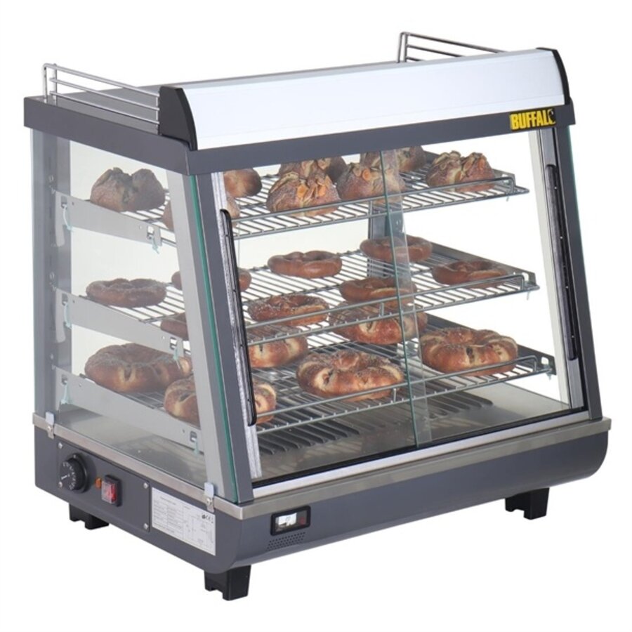Vitrine chauffante à portes avant et arrière 96 litres 66,25 h x 57,45 l x 48,4 p cm