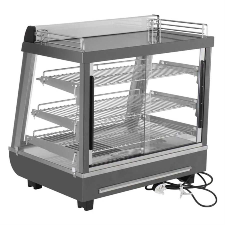 Vitrine chauffante à portes avant et arrière 96 litres 66,25 h x 57,45 l x 48,4 p cm