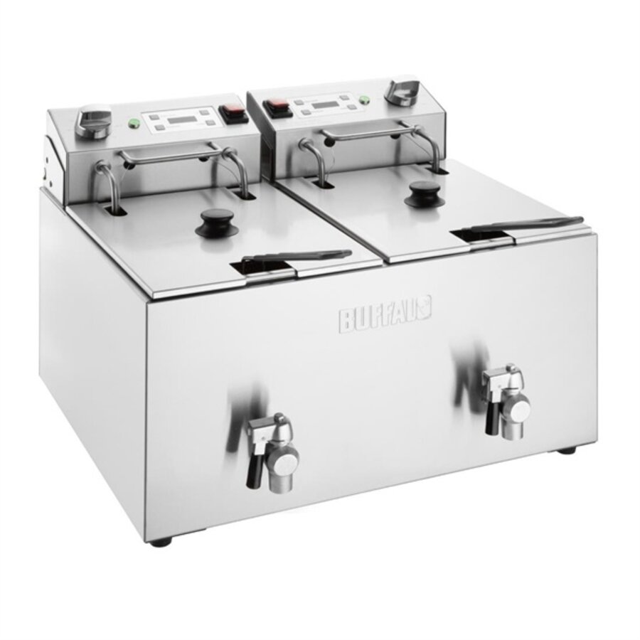Friteuse électrique double avec minuterie 2 x 8 litres 41 h x 56 l x 50,5 p cm