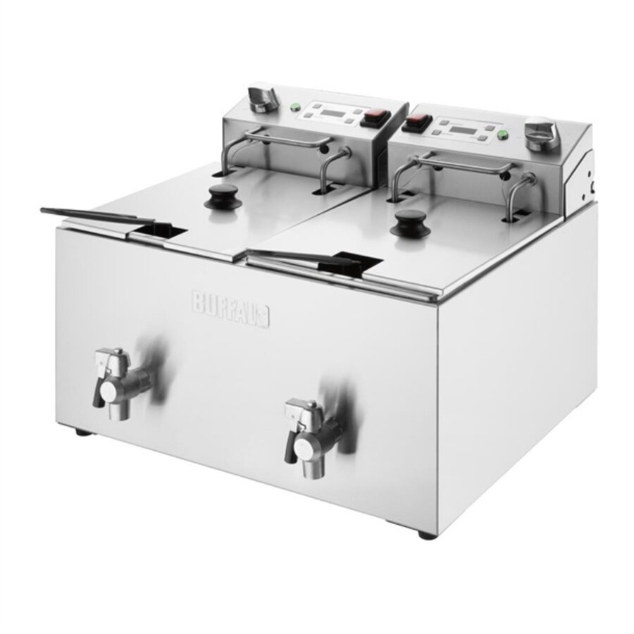 Friteuse électrique double avec minuterie 2 x 8 litres 41 h x 56 l x 50,5 p cm