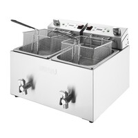 Dubbele Elektrische Friteuse Met Timer 2X8Ltr 41h x 56b x 50,5d cm