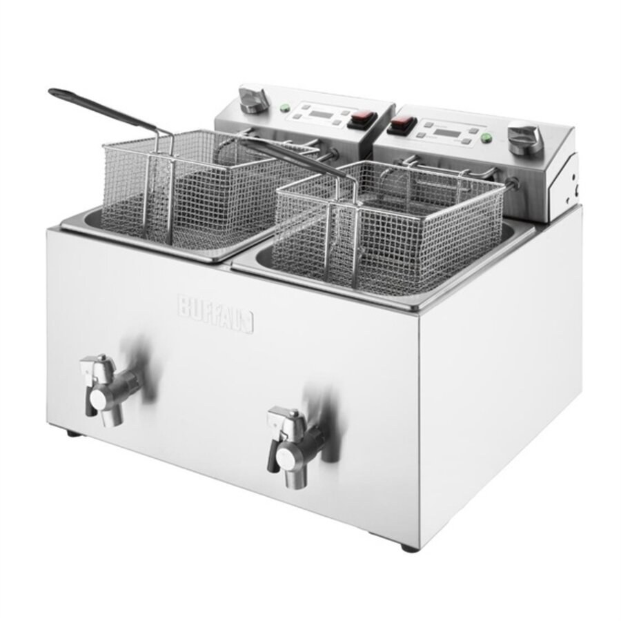 Friteuse électrique double avec minuterie 2 x 8 litres 41 h x 56 l x 50,5 p cm