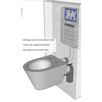 WC suspendu en acier inoxydable | 355 x 585 x 350 mm