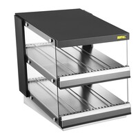Chauffe-plats à 2 étagères, angle de 68,7 cm (h) x 60 cm (l) x 70,7 cm (p).