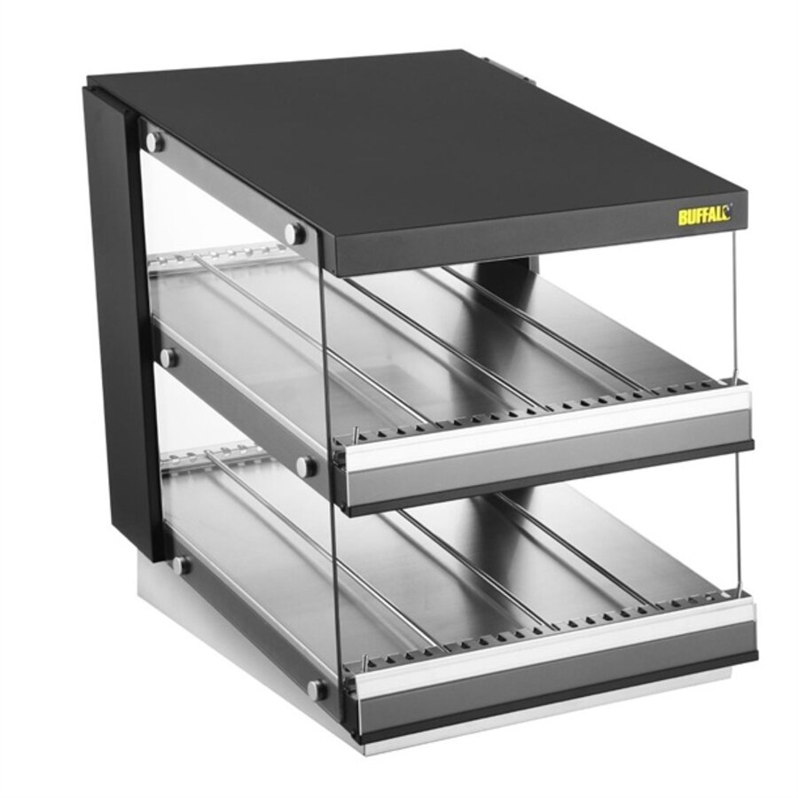 Speisenwärmer mit abgewinkeltem Kanal, 2 Ablagen, 68,7 h x 60 b x 70,7 t cm