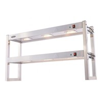 Edelstahl-Wärmebrücke zur Ausgabe von 2 Tabletts 1200 x 300 x 650 mm