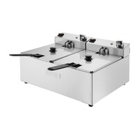 Friteuse de comptoir à double cuve et double panier 2 x 5 litres 2 x 2,8 kW