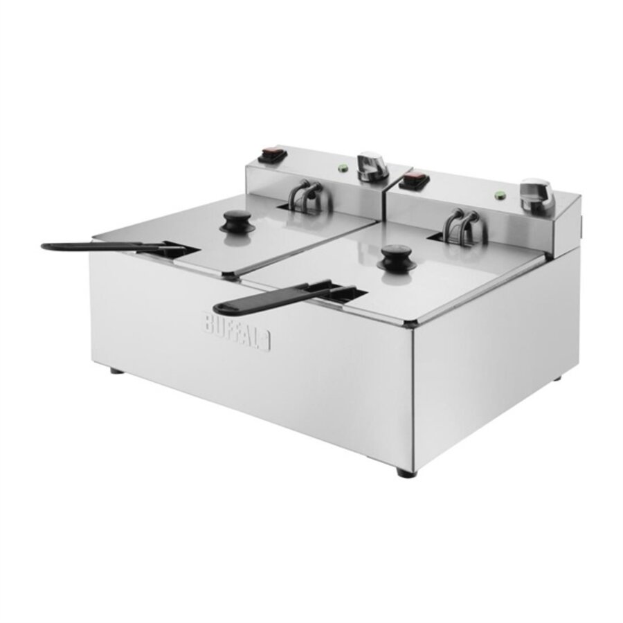 Doppeltank, Doppelkorb, 2 x 5 l, Tischfritteuse, 2 x 2,8 kW