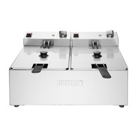 Friteuse de comptoir à double cuve et double panier 2 x 5 litres 2 x 2,8 kW