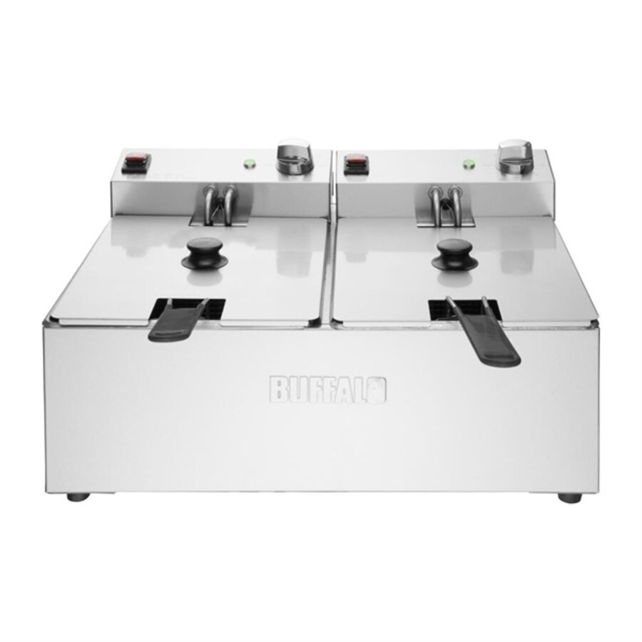 Doppeltank, Doppelkorb, 2 x 5 l, Tischfritteuse, 2 x 2,8 kW