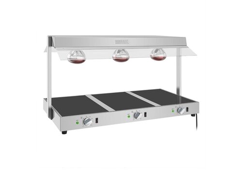  Buffalo Voedselverwarmer Met Galerij 3X GN 1/1  56,7h x 103,6b x 50,1d cm 