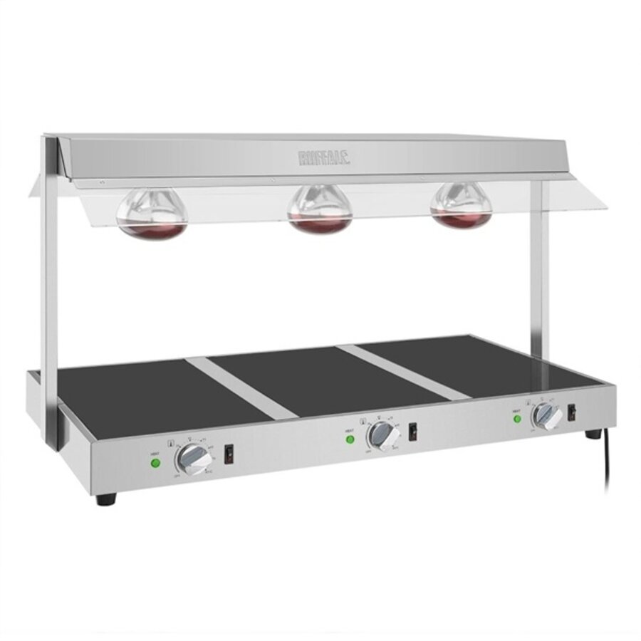 Chauffe-plats avec galerie 3X GN 1/1 56,7 h x 103,6 l x 50,1 p cm