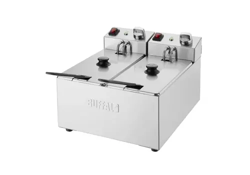  Buffalo Double Tank Double Basket 2X3Ltr Countertop Fryer 2X2Kw 29.5h x 36w x 41d cm 