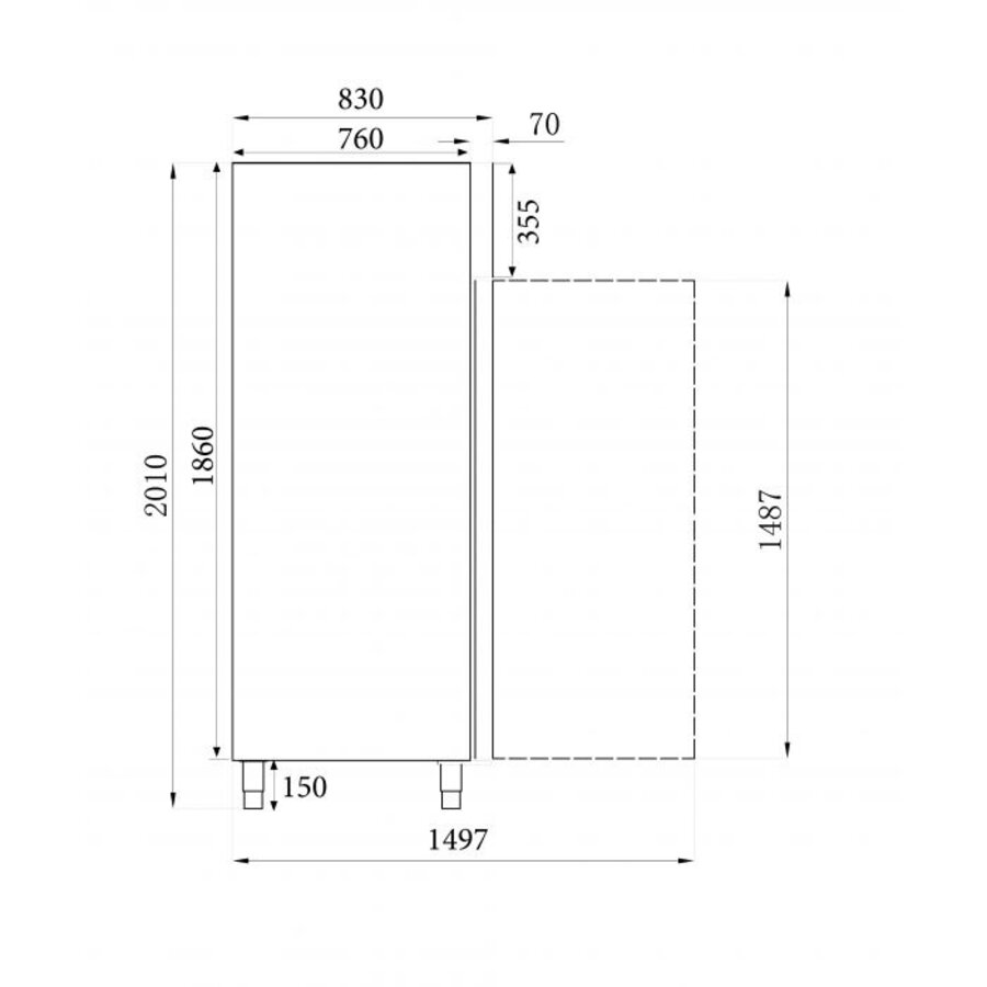 Congélateur 2 portes inox forcé | GN 2/1