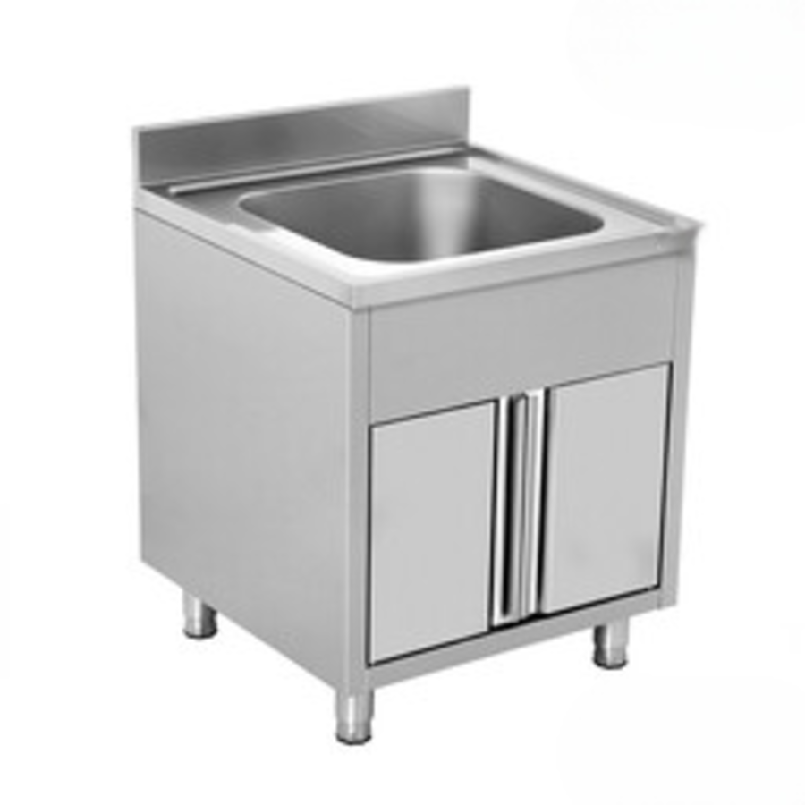 Évier en acier inoxydable avec meuble bas 60/70/80x70x85cm | Disponible en 3 tailles