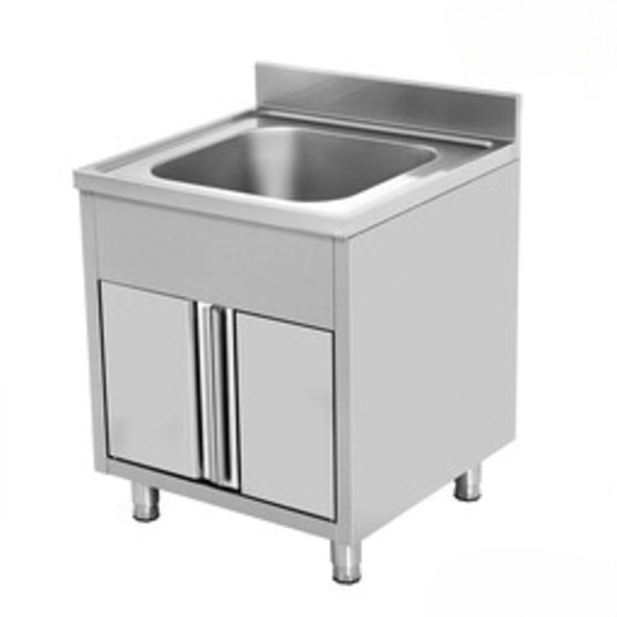 Évier en acier inoxydable avec meuble bas 60/70/80x70x85cm | Disponible en 3 tailles