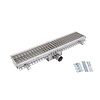 HorecaTraders Edelstahlrinne 150x1000mm waagerechter Ablauf - inkl. Gitter