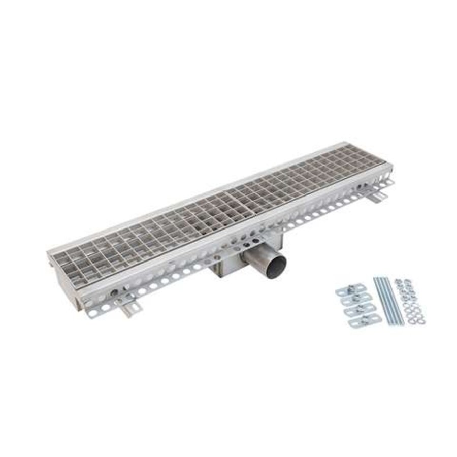 Gouttière en acier inoxydable 150x1000mm drain horizontal - incl. grilles