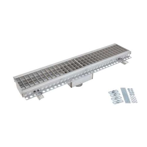  HorecaTraders Edelstahlrinne 150x1000mm vertikaler Ablauf 