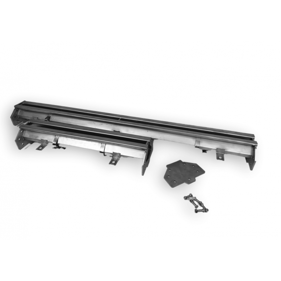 Bonde inox 300x265 avec 1 sortie pour caniveau à fente B 300 D265 H175mm