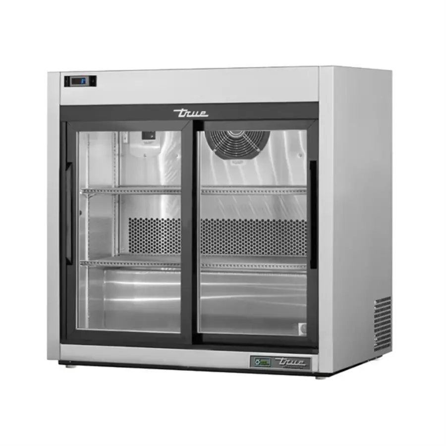 Réfrigérateur Backbar à porte coulissante en acier inoxydable 89,3 h x 91,5 l x 53,4 p cm | Série Premium