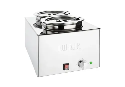  Buffalo Bain-marie avec 2 récipients de 5,2 L 32,7 h x 64,5 l x 43,2 p cm 