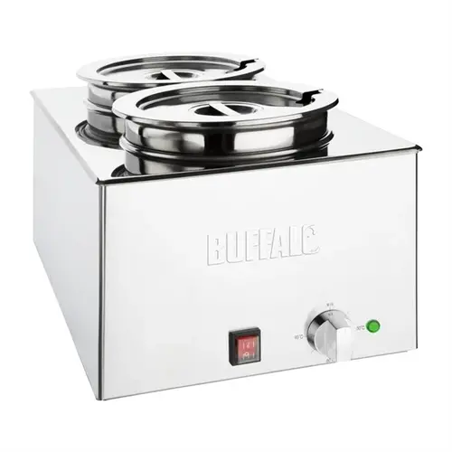  Buffalo Bain marie with 2x 5.2L containers 32.7h x 64.5w x 43.2d cm 