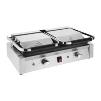 Dubbele contactgrill  geribbeld & vlakke plaat 21h x 55b  x 39,5d cm