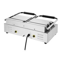 Dubbele contactgrill  geribbeld & vlakke plaat 21h x 55b  x 39,5d cm