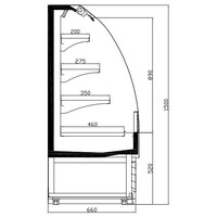 Vitrine réfrigérée | noir | 100x66x(h)150 cm