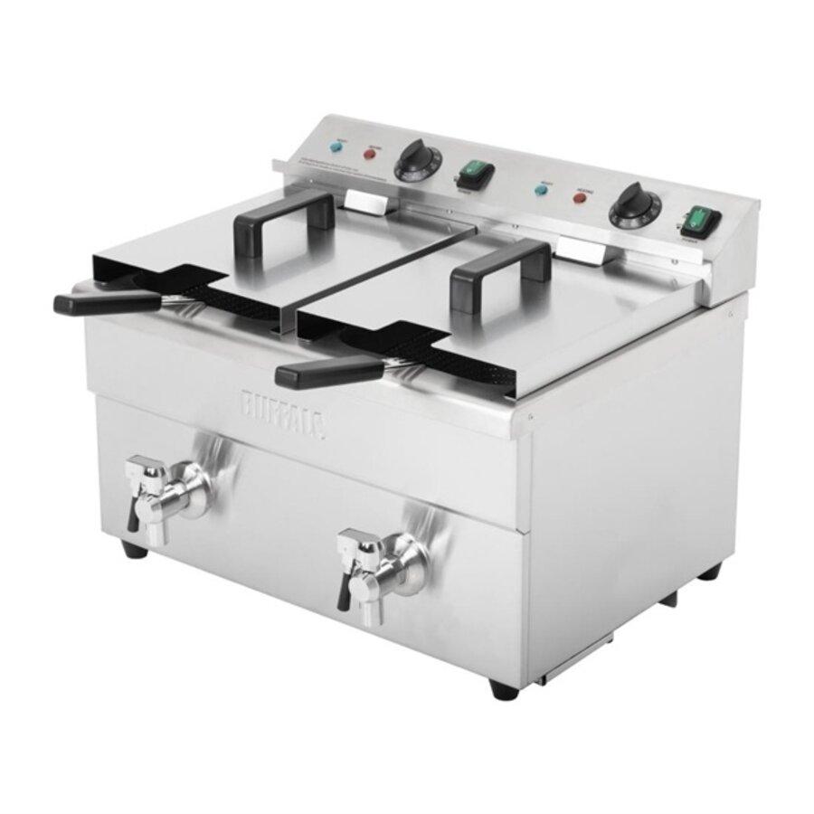 Friteuse à induction double 3000 W 41 h x 57,6 l x 47,8 p cm