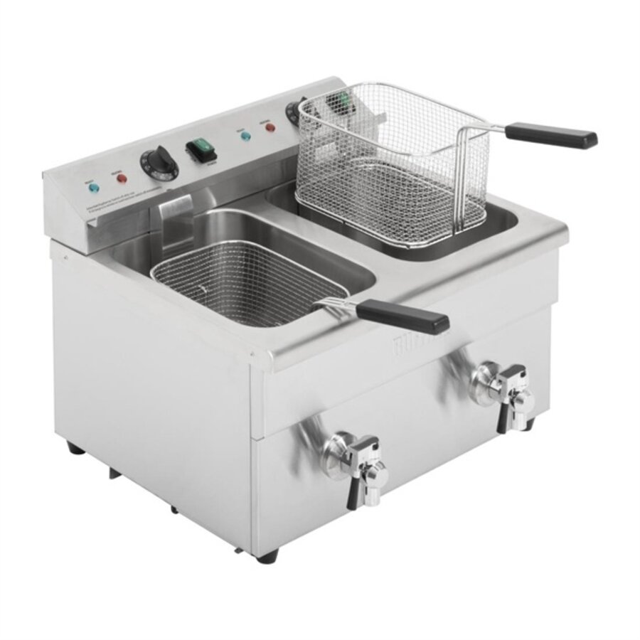 Friteuse à induction double 3000 W 41 h x 57,6 l x 47,8 p cm