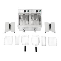 Double induction fryer 3000W 41h x 57.6w x 47.8d cm